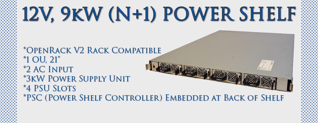 12V, 9kW (N+1) Power Shelf by Lite-On Cloud Infrastructure Power Solutions